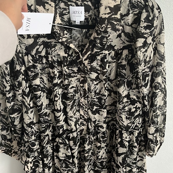 Misa Los Angeles Mita Tonal Abstract Dress Small NWT - Picture 7 of 12